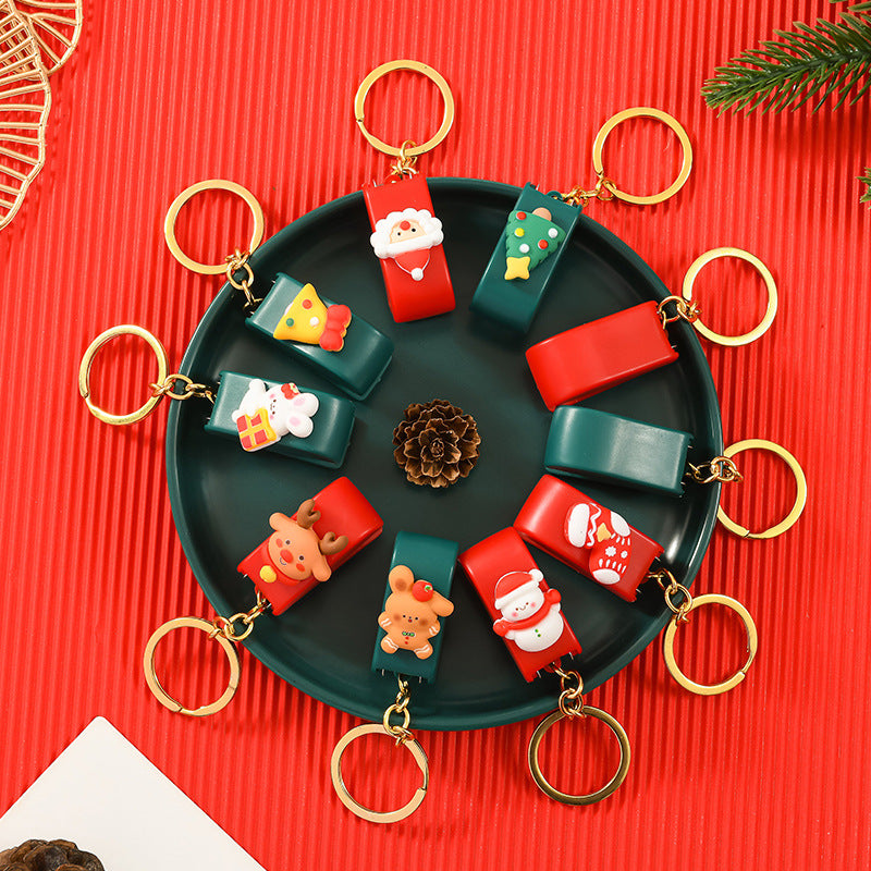 Wholesale Christmas Cute Cartoon Mini Stapler Student Small Stapler with Keychai